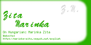 zita marinka business card